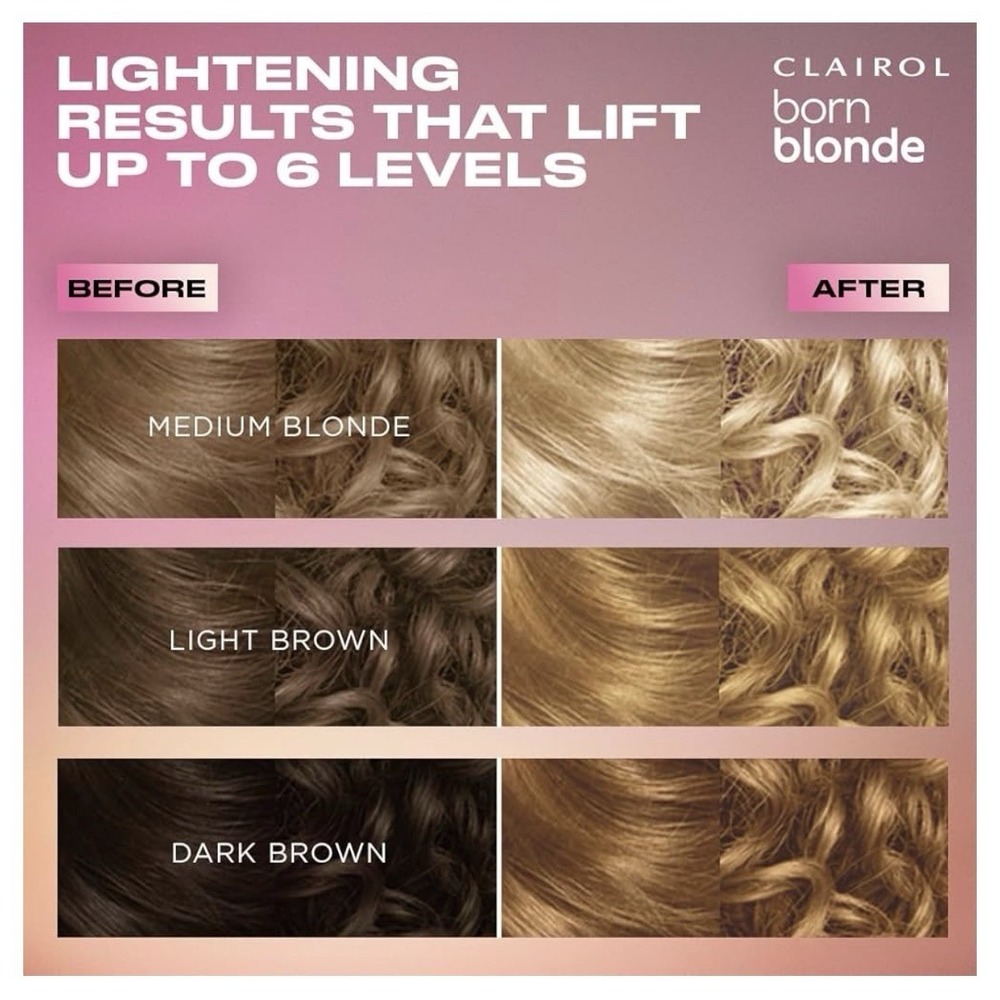 Clairol Born Blonde Extra Blonde Hair Lightening System Bleach Kit 1 Application - Picture 4 of 4